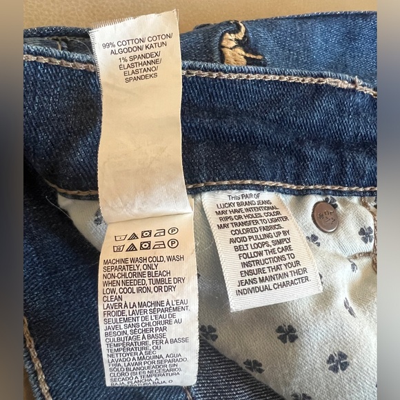 Lucky Brand Y2K Low Rise Elephant Embroidered Jean Malibu Shorts Waist - Sz 2/26 - Picture 7 of 11